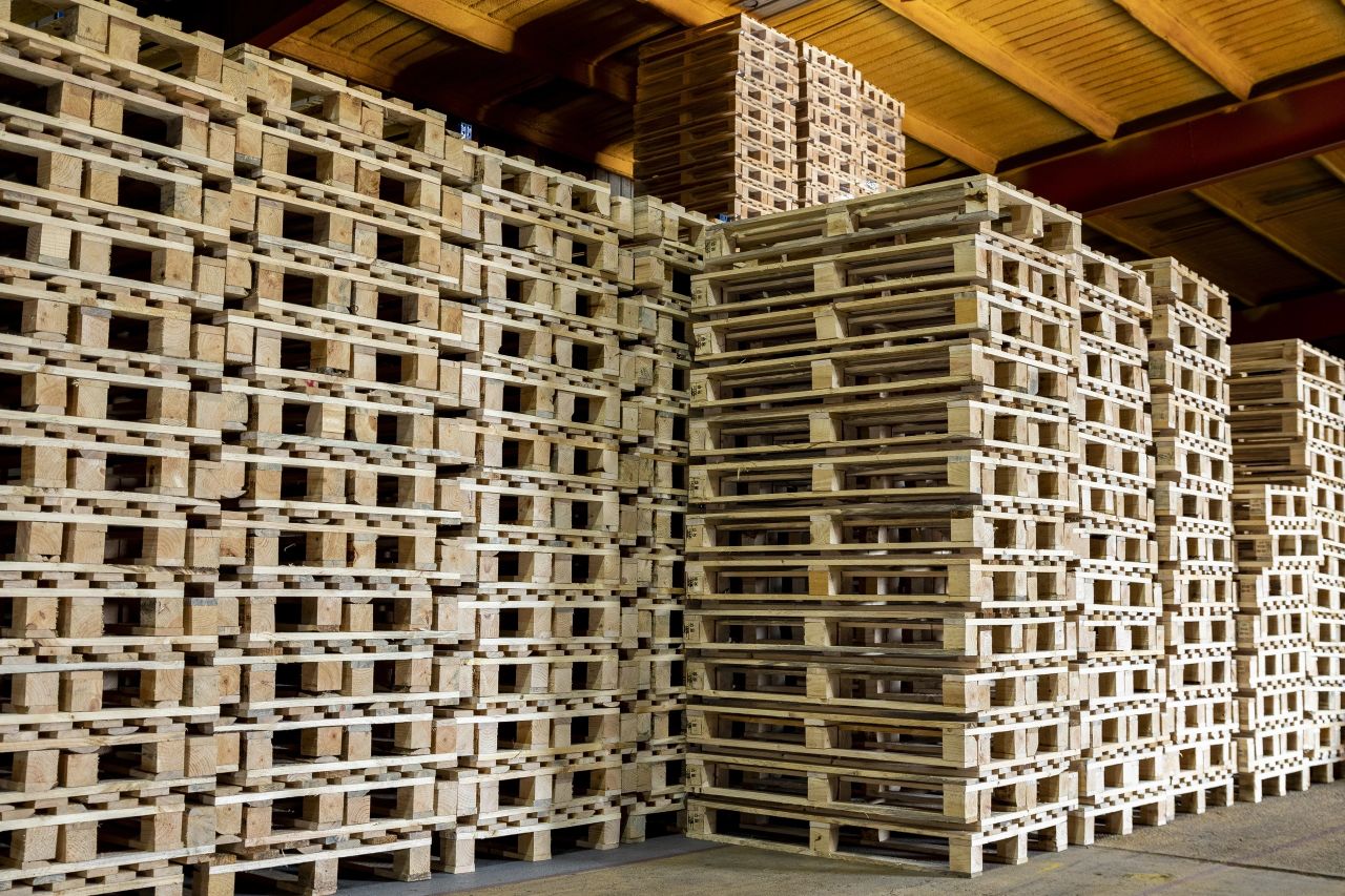 AL Sanawbar wooden pallets in storage